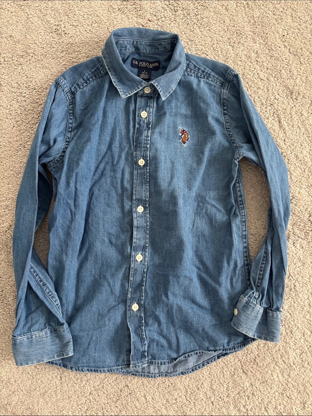 U.S. Polo Assn. Boys blue Denim Button-Up Shirt